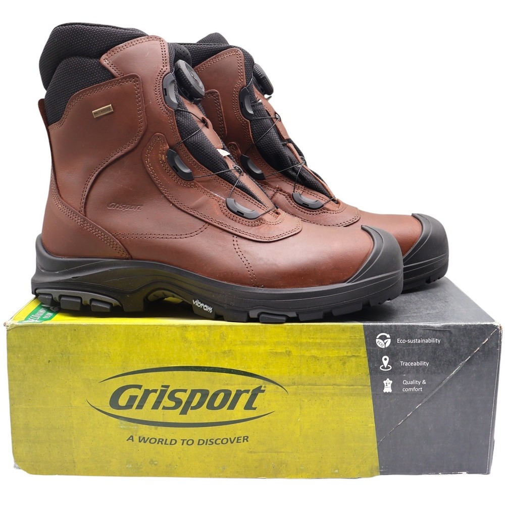 Grisport BOA Constructor Work Boots Mens 13 Brown Leather Waterproof Vibram